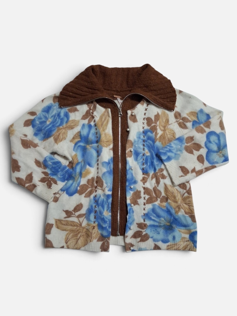 Angora Feminine Romantic Floral Cardigan Free People Women's Large